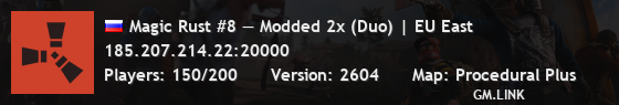 Magic Rust #8 — Modded 2x (Duo) | EU East