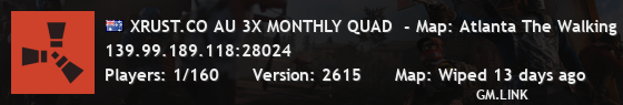 XRUST.CO AU 3X MONTHLY QUAD  - Map: Atlanta The Walking Dead