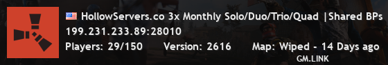 HollowServers.co 3x Monthly Solo/Duo/Trio/Quad |Shared BPs