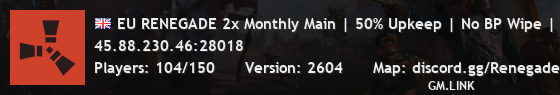 EU RENEGADE 2x Monthly Main | 50% Upkeep | No BP Wipe | Noob Fr