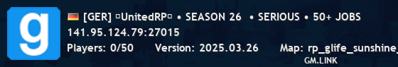 [GER] ★UnitedRP★ • SEASON 26  • SERIOUS • 50+ JOBS