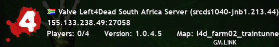 Valve Left4Dead South Africa Server (srcds1040-jnb1.213.44)
