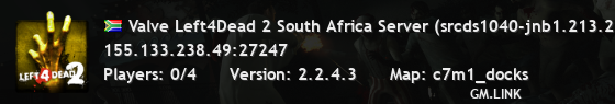 Valve Left4Dead 2 South Africa Server (srcds1040-jnb1.213.233)