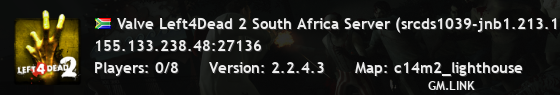 Valve Left4Dead 2 South Africa Server (srcds1039-jnb1.213.122)