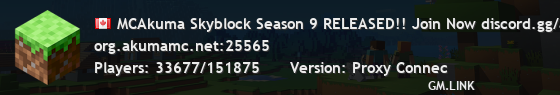 MCAkuma Skyblock Season 9 RELEASED!! Join Now discord.gg/akumamc┃ 1.8-1.21.10