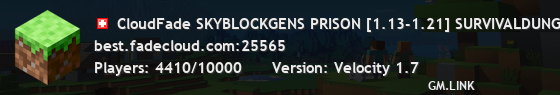 CloudFade SKYBLOCKGENS PRISON [1.13-1.21] SURVIVALDUNGEONS