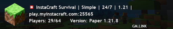 InstaCraft Survival | Simple | 24/7 | 1.21 |