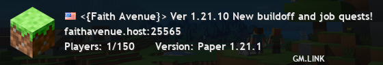 <{Faith Avenue}> Ver 1.21.10 New buildoff and job quests!