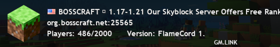 BOSSCRAFT ☺ 1.17-1.21 Our Skyblock Server Offers Free Ranks!