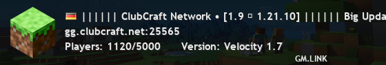 |||||| ClubCraft Network • [1.9 ➥ 1.21.10] |||||| Big Updates on Discord discord.clubcraft.net