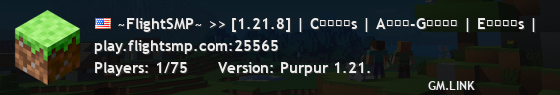 ~FlightSMP~ >> [1.21.8] | Cʀᴀᴛᴇs | Aɴᴛɪ-Gʀɪᴇғ | Eᴠᴇɴᴛs |