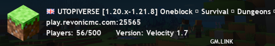 UTOPIVERSE [1.20.x-1.21.8] Oneblock ⛨ Survival ⛨ Dungeons ⛨ Events
