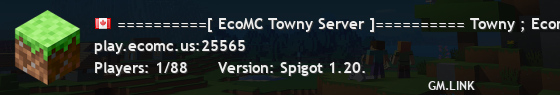 ==========[ EcoMC Towny Server ]========== Towny ; Economy ; EcoTech ; McMMo ; Jobs (1.20.1)
