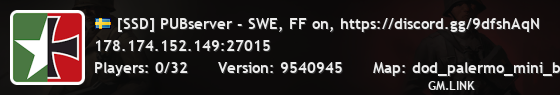 [SSD] PUBserver - SWE, FF on, https://discord.gg/9dfshAqN