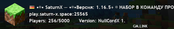 •┈• SaturnX — •┈•Версия: 1.16.5+ ⭐ НАБОР В КОМАНДУ ПРОЕКТА ОТКРЫТ! ⭐