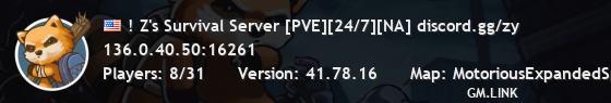 ! Z's Survival Server [PVE][24/7][NA] discord.gg/zy