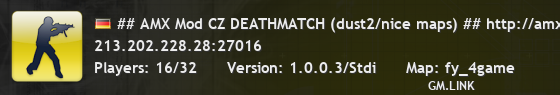 ## AMX Mod CZ DEATHMATCH (dust2/nice maps) ## http://amxmod.net
