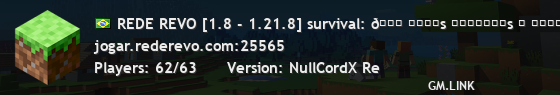 REDE REVO [1.8 - 1.21.8] survival: 🍃 ɴᴏᴠᴏ ɢʜᴀsᴛ ғᴇʟɪᴢ ʟɪʙᴇʀᴀᴅᴏ!