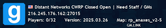 Distant Networks CWRP Closed Open | Need Staff / GMs
