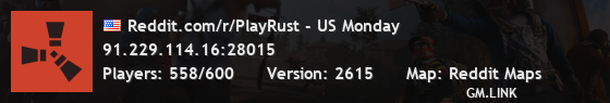 Reddit.com/r/PlayRust - US Monday