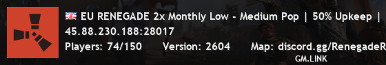 EU RENEGADE 2x Monthly Low - Medium Pop | 50% Upkeep | No BP Wi