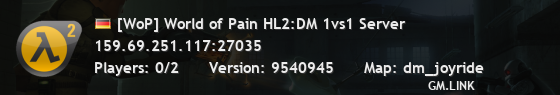 [WoP] World of Pain HL2:DM 1vs1 Server