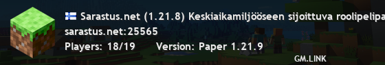 Sarastus.net (1.21.8) Keskiaikamiljööseen sijoittuva roolipelipalvelin