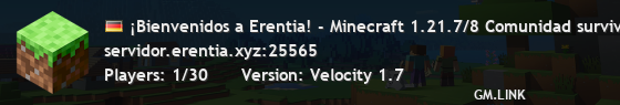 ¡Bienvenidos a Erentia! - Minecraft 1.21.7/8 Comunidad survival - https://erentia.xyz