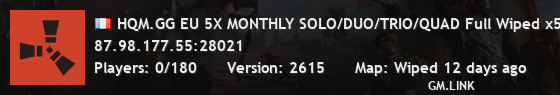 HQM.GG EU 5X MONTHLY SOLO/DUO/TRIO/QUAD Full Wiped x5|Long|Shop