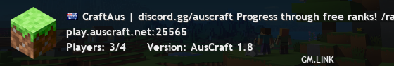 CraftAus | discord.gg/auscraft Progress through free ranks! /rank