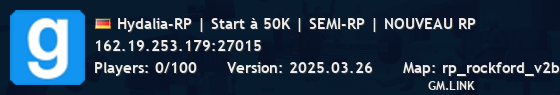 Hydalia-RP | Start à 50K | SEMI-RP | NOUVEAU RP