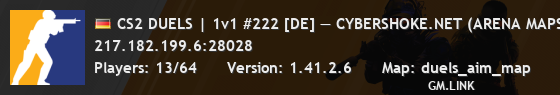 CS2 DUELS | 1v1 #222 [DE] — CYBERSHOKE.NET (ARENA MAPS)
