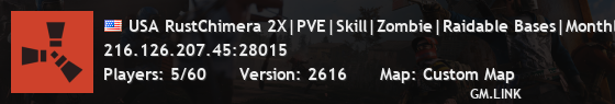 USA RustChimera 2X|PVE|Skill|Zombie|Raidable Bases|Monthly