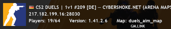 CS2 DUELS | 1v1 #209 [DE] — CYBERSHOKE.NET (ARENA MAPS)