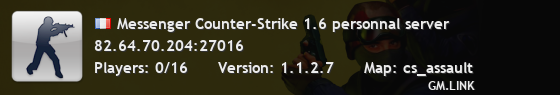 Messenger Counter-Strike 1.6 personnal server