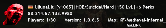 Uliunai.lt|[v1065]|HOE/Suicidal/Hard|150 LvL|+6 Perks