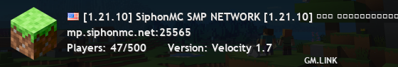 [1.21.10] SiphonMC SMP NETWORK [1.21.10] ᴋɪɴɢᴅᴏᴍs sᴇᴀsᴏɴ 5 >> ʟɪᴠᴇ!