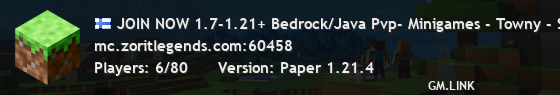 JOIN NOW 1.7-1.21+ Bedrock/Java Pvp- Minigames - Towny - Skyblock - Survival