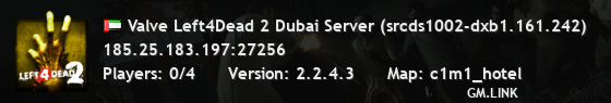 Valve Left4Dead 2 Dubai Server (srcds1002-dxb1.161.242)