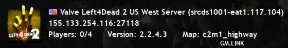 Valve Left4Dead 2 US West Server (srcds1001-eat1.117.104)