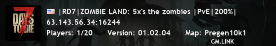 |RD7|ZOMBIE LAND: 5x's the zombies |PvE|200%|