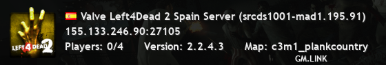Valve Left4Dead 2 Spain Server (srcds1001-mad1.195.91)