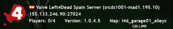 Valve Left4Dead Spain Server (srcds1001-mad1.195.10)