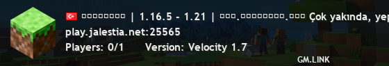 ᴊᴀʟᴇꜱᴛɪᴀ | 1.16.5 - 1.21 | ᴡᴡᴡ.ᴊᴀʟᴇꜱᴛɪᴀ.ɴᴇᴛ Çok yakında, yepyeni ve yenilenmiş haliyle!