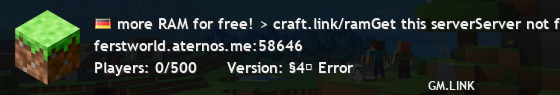 more RAM for free! > craft.link/ramGet this serverServer not found.