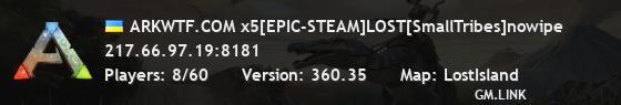 ARKWTF.COM x5[EPIC-STEAM]LOST[SmallTribes]nowipe