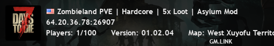 Zombieland PVE | Hardcore | 5x Loot | Asylum Mod