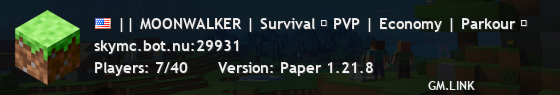 || MOONWALKER | Survival ✨ PVP | Economy | Parkour ✨
