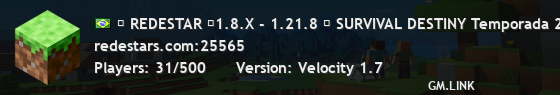 ✦ REDESTAR ✦1.8.X - 1.21.8 ➠ ANARQUIA Com muitas novidades ⚔