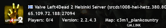Valve Left4Dead 2 Helsinki Server (srcds1008-hel-hetz.380.80)